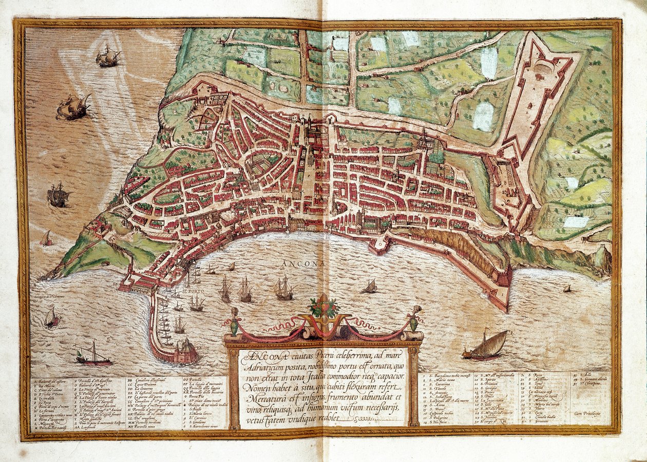 Ancona Haritası (gravür by Franz Hogenberg