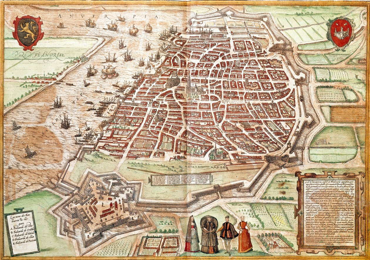 Anvers haritası (gravür by Franz Hogenberg
