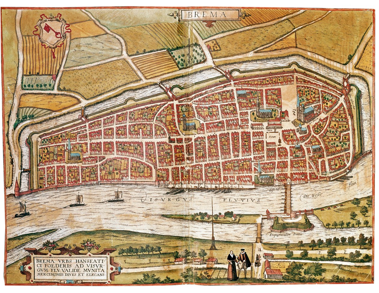Bremen Haritası (gravür by Franz Hogenberg