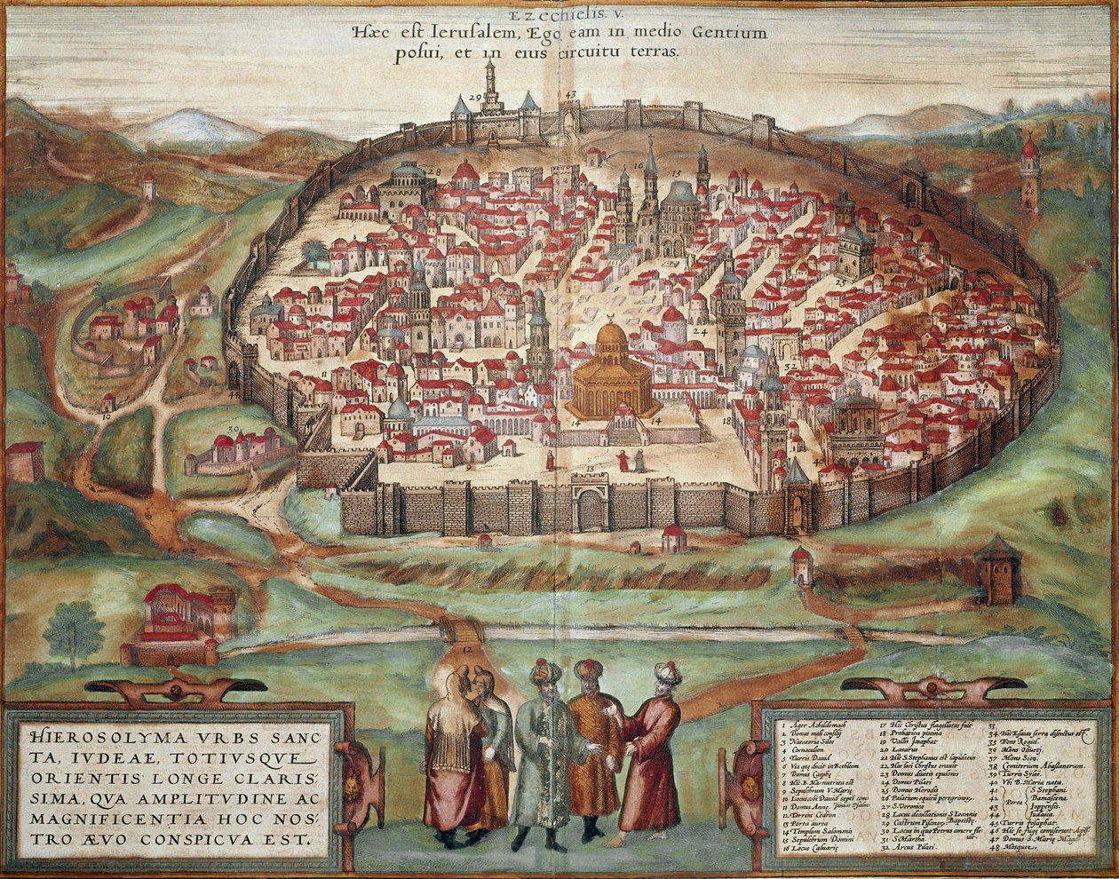 Kudüs Haritası (gravür by Franz Hogenberg