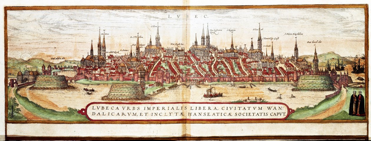 Lübeck Haritası (gravür by Franz Hogenberg