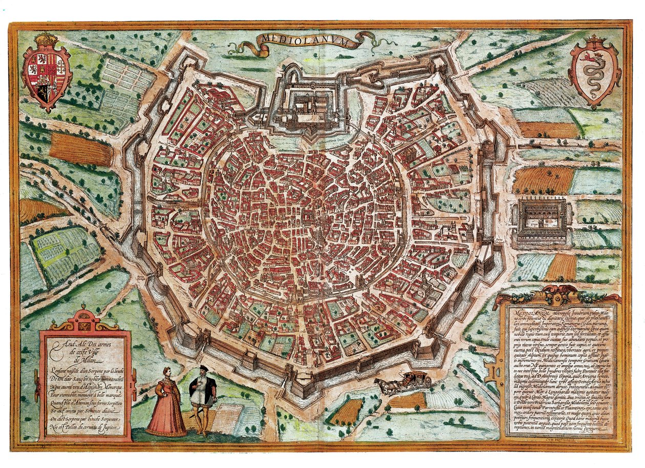 Milano Haritası (gravür by Franz Hogenberg