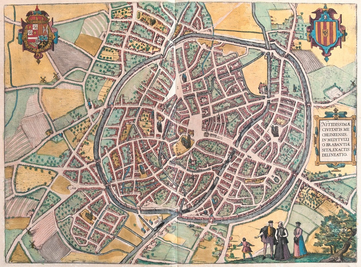 Mechelen, Belçika (gravür by Franz Hogenberg