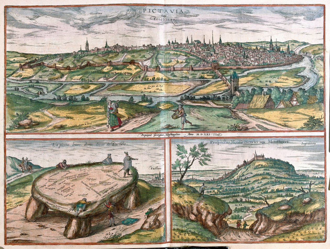Montpellier, Turlar ve Poitiers, Fransa by Franz Hogenberg