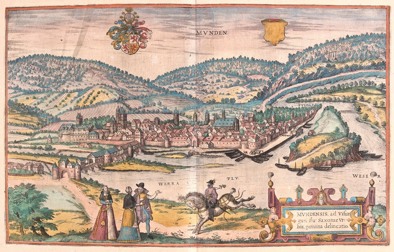 Münden, Almanya (gravür by Franz Hogenberg