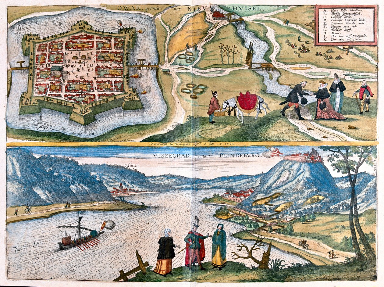 Nove Zamky, Slovakya ve Visegrad, Macaristan by Franz Hogenberg