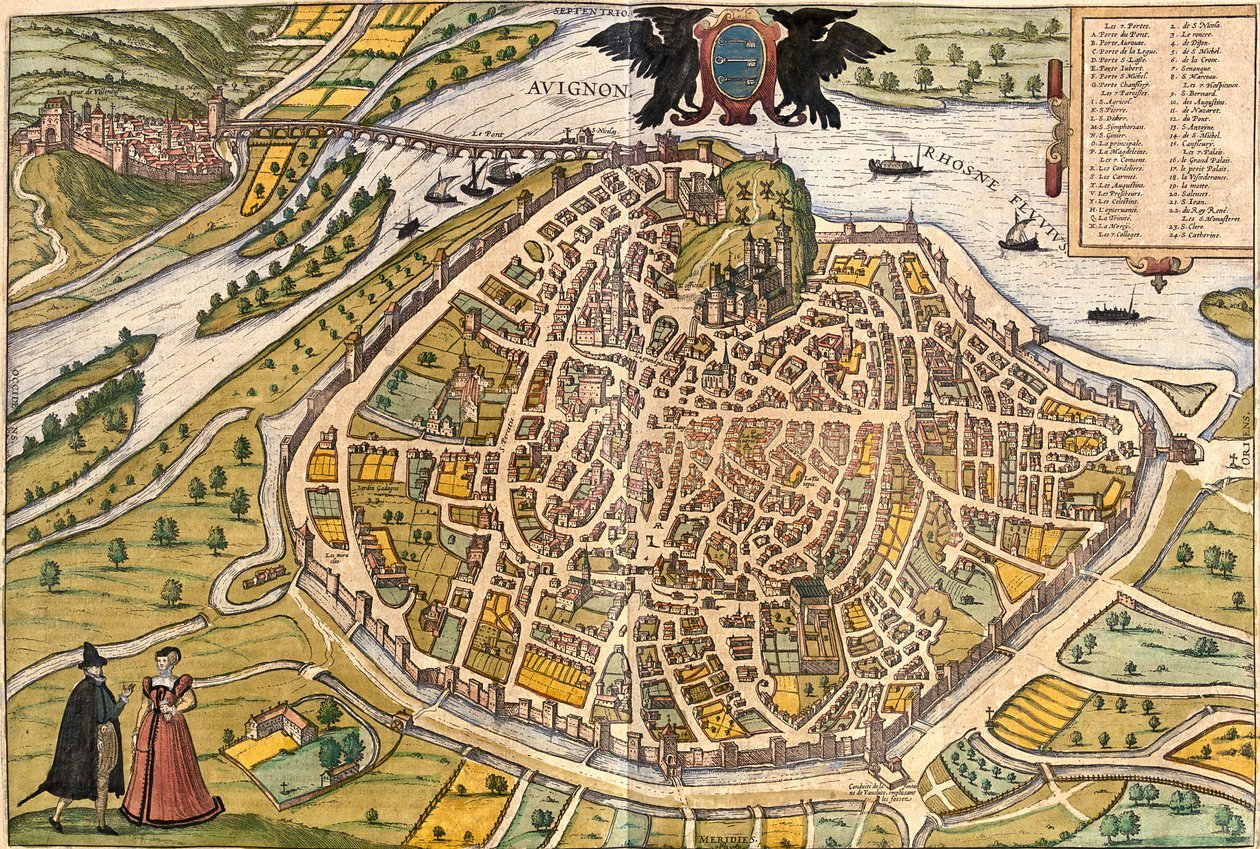Avignon Planı, Fransa (gravür by Franz Hogenberg