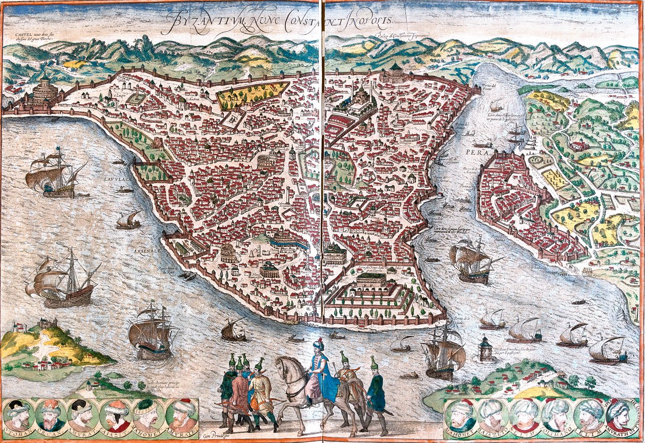 Bizans Planı, adı Konstantinopolis (Bizans nunc Constantinopolis) (bugünkü İstanbul) olarak değiştirildi by Franz Hogenberg