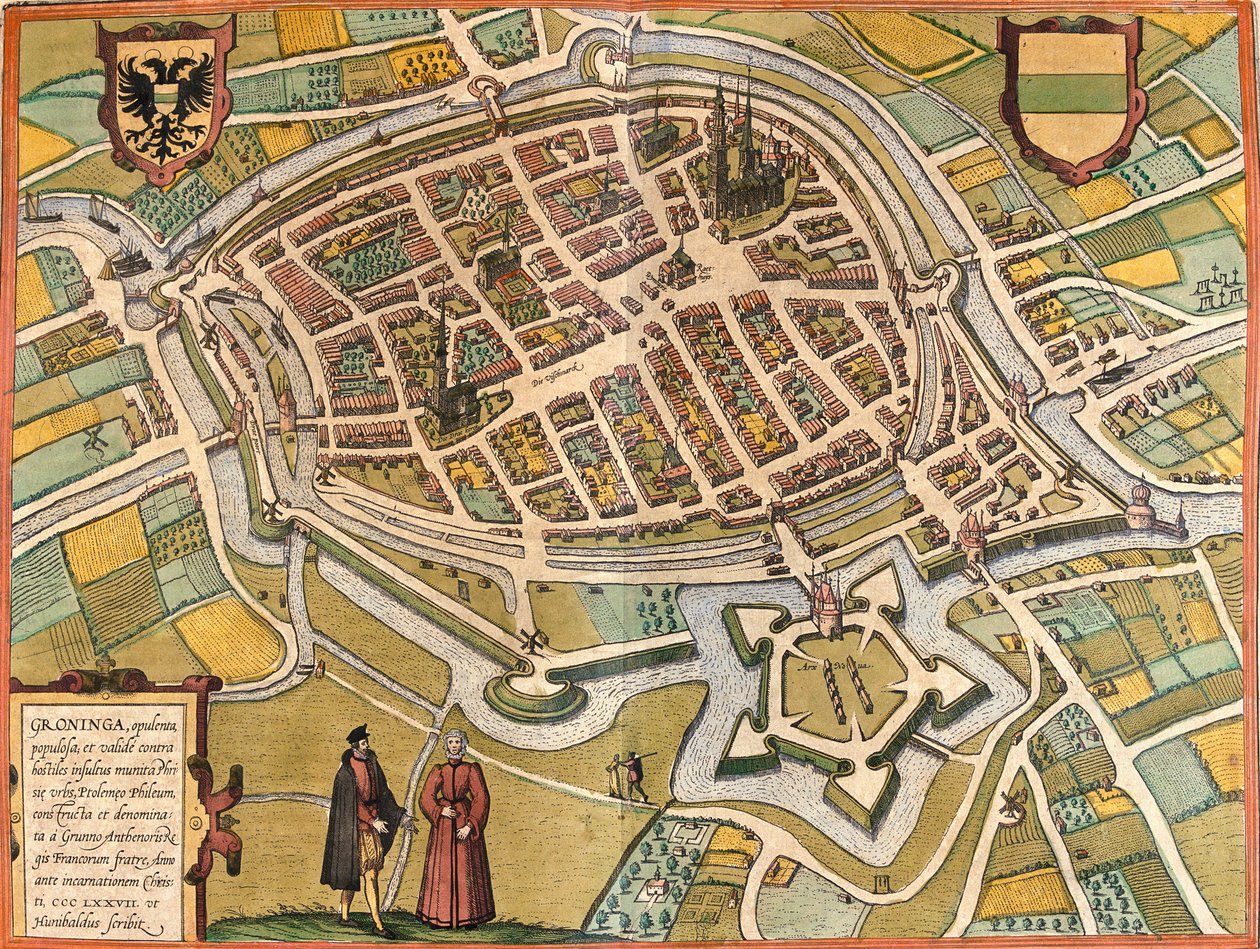 Groningen Planı (Groninga), Hollanda (gravür by Franz Hogenberg
