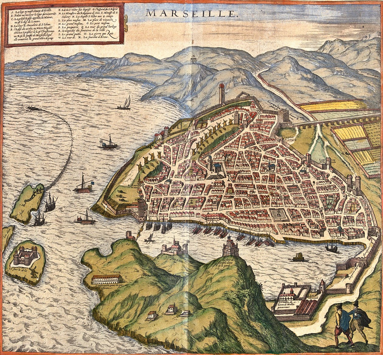 Marsilya Planı, Fance (gravür by Franz Hogenberg