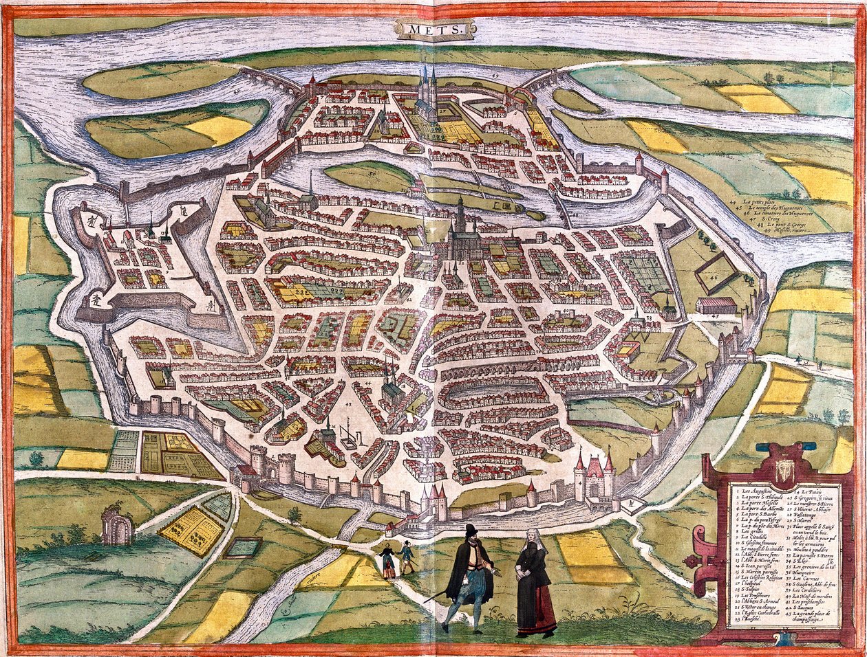 Metz Planı (Mets), Fransa (gravür by Franz Hogenberg