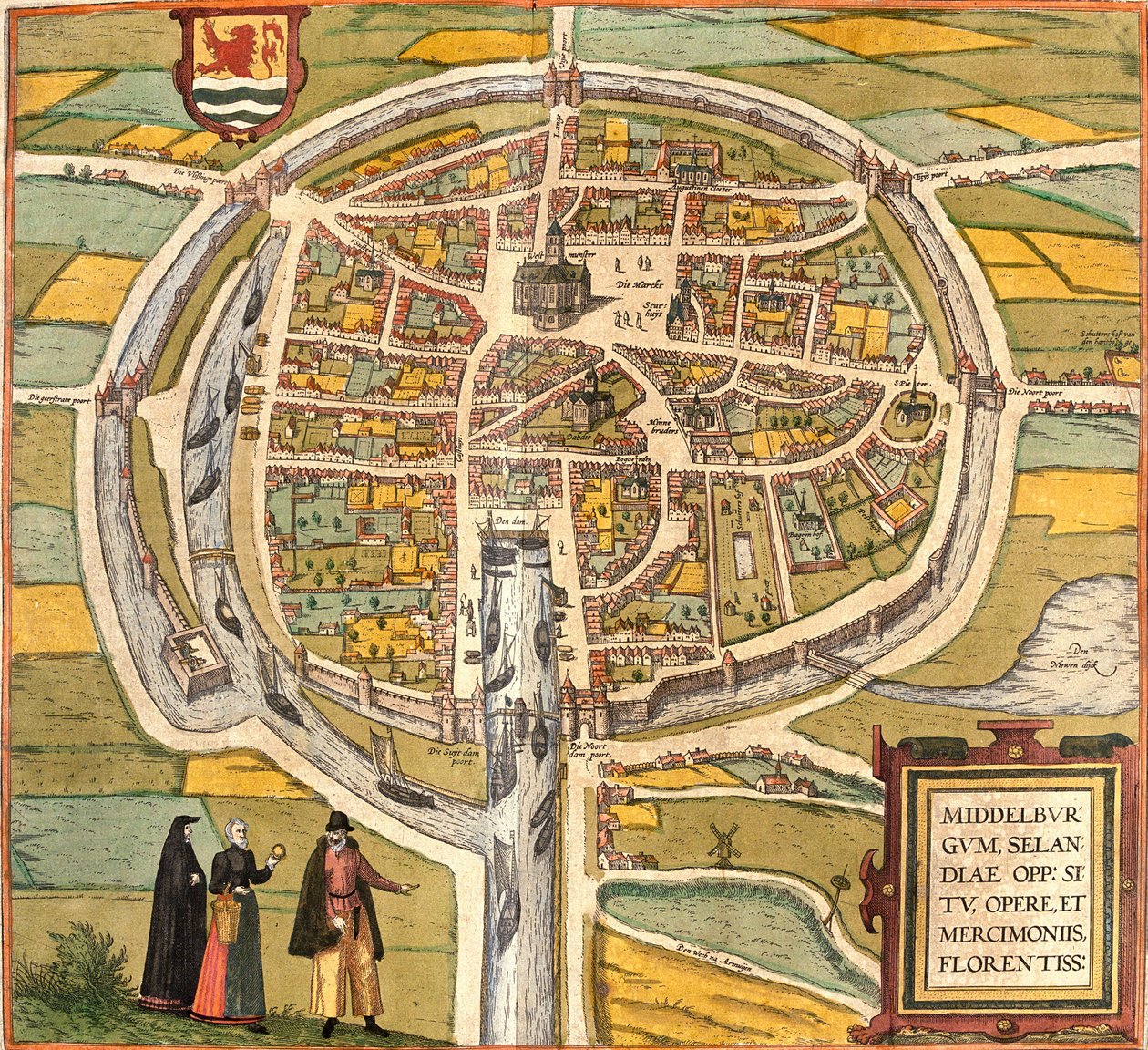 Middelburg Planı (Middelburgum), Hollanda (gravür by Franz Hogenberg