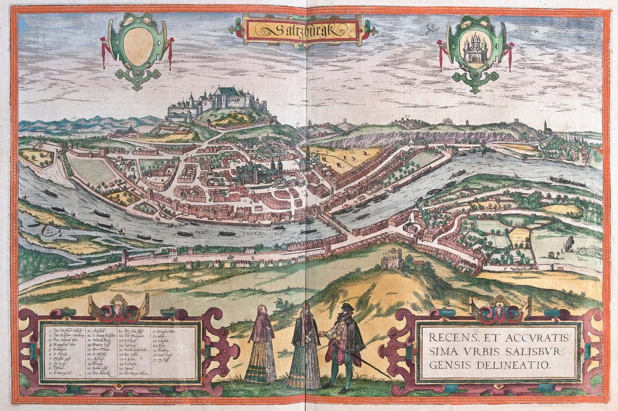 Salzburg, Avusturya (gravür by Franz Hogenberg