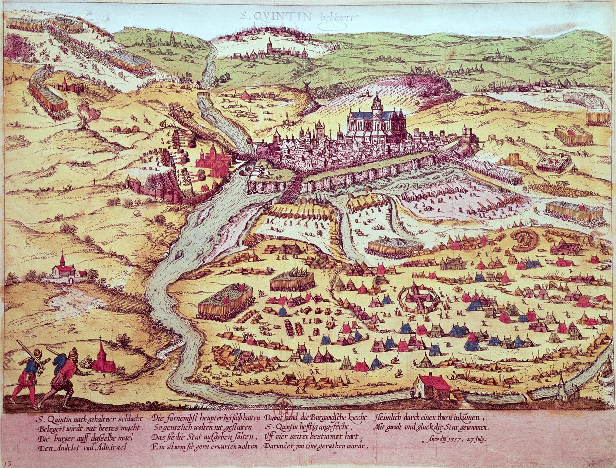 St. Quentin Kuşatması, 27 Temmuz 1557 by Franz Hogenberg