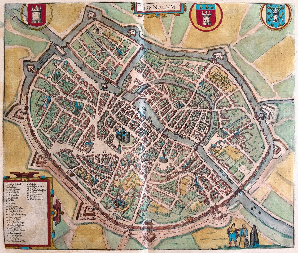 Tournai, Belçika (gravür by Franz Hogenberg