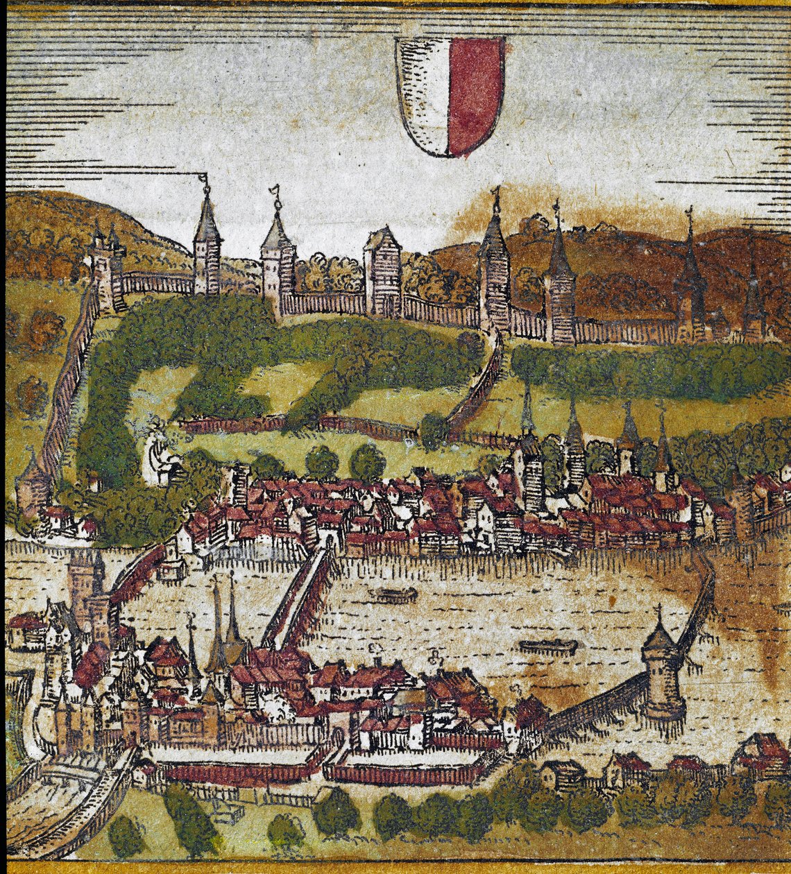 Luzern görünümü - İsviçre (gravür by Franz Hogenberg