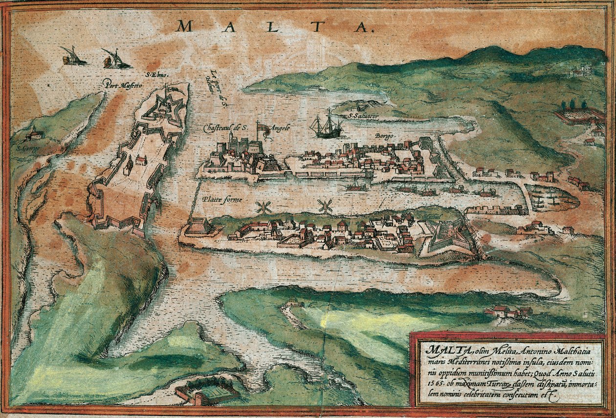 Malta görünümü (gravür by Franz Hogenberg