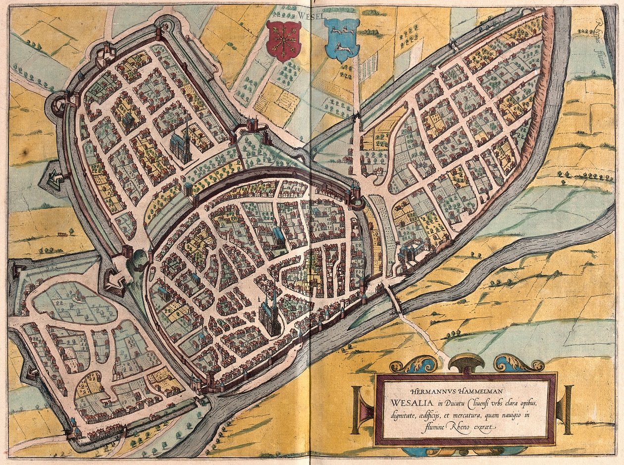 Wesel, Kuzey Ren Vestfalya, Almanya (gravür by Franz Hogenberg
