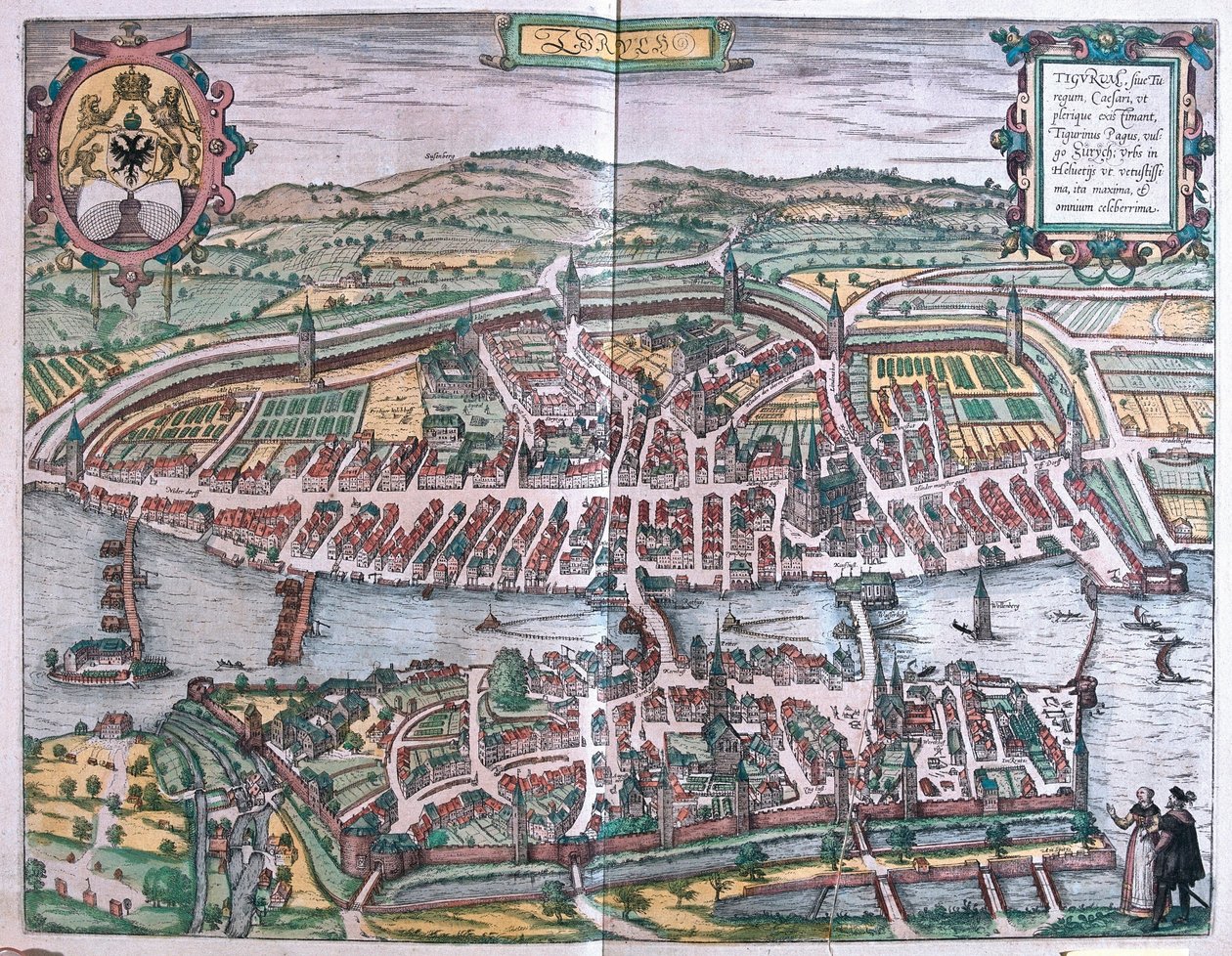 Zürih, İsviçre (gravür by Franz Hogenberg