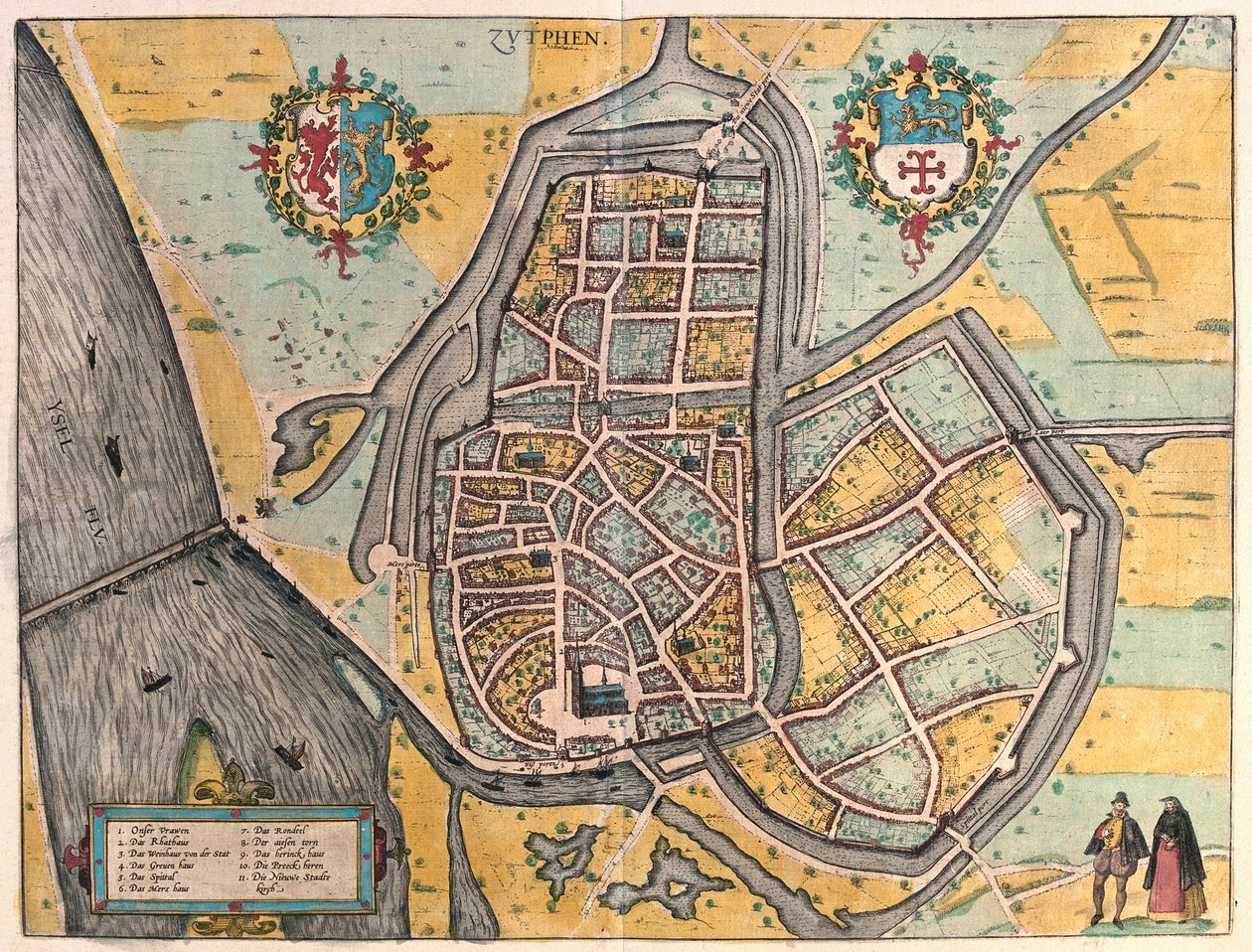 Zutphen, Hollanda (gravür by Franz Hogenberg