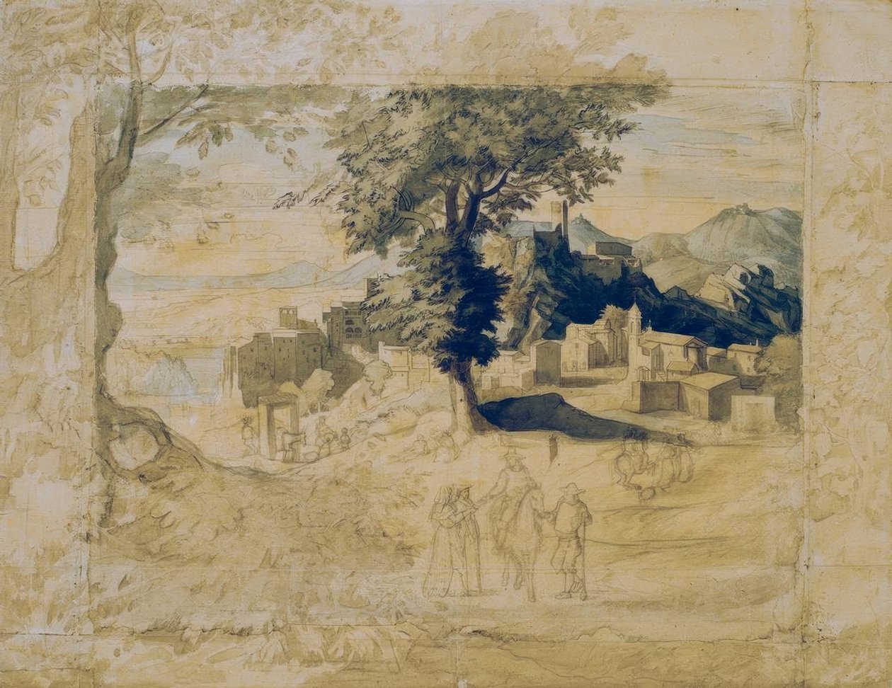 Personel rakamlarıyla İtalyan manzarası by Franz Horny