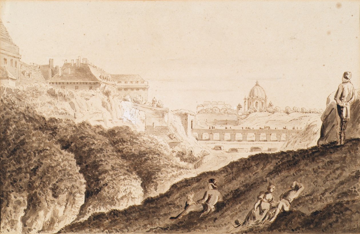 Hendek, kale kapısı ve köprü ile Hofburg by Franz Jaschke