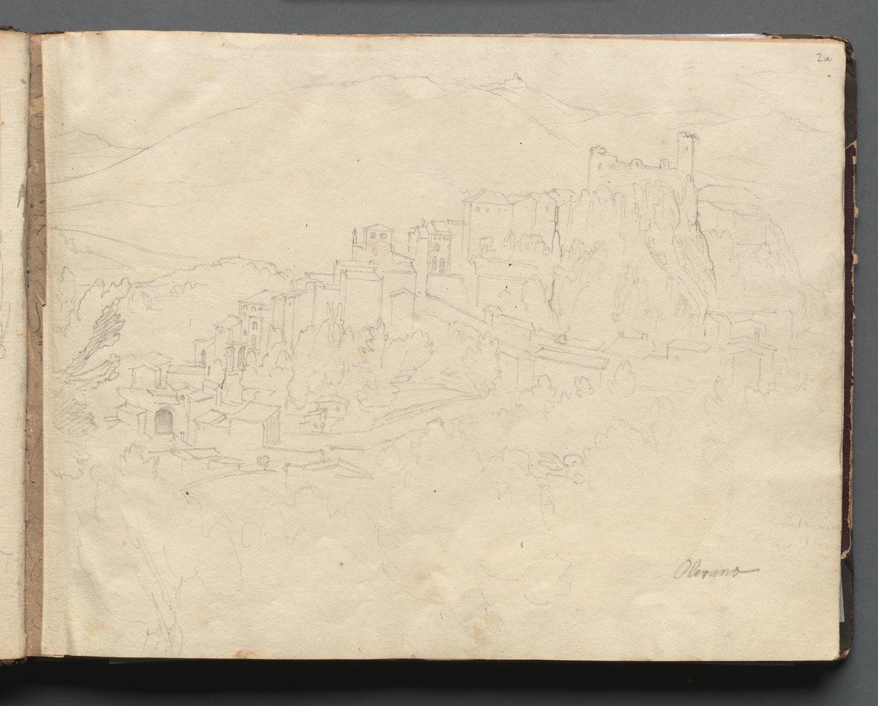 Roma ve Çevresi Manzaralı Albüm, Peyzaj Çalışmaları, sayfa 02a: Olevano. by Franz Johann Heinrich Nadorp