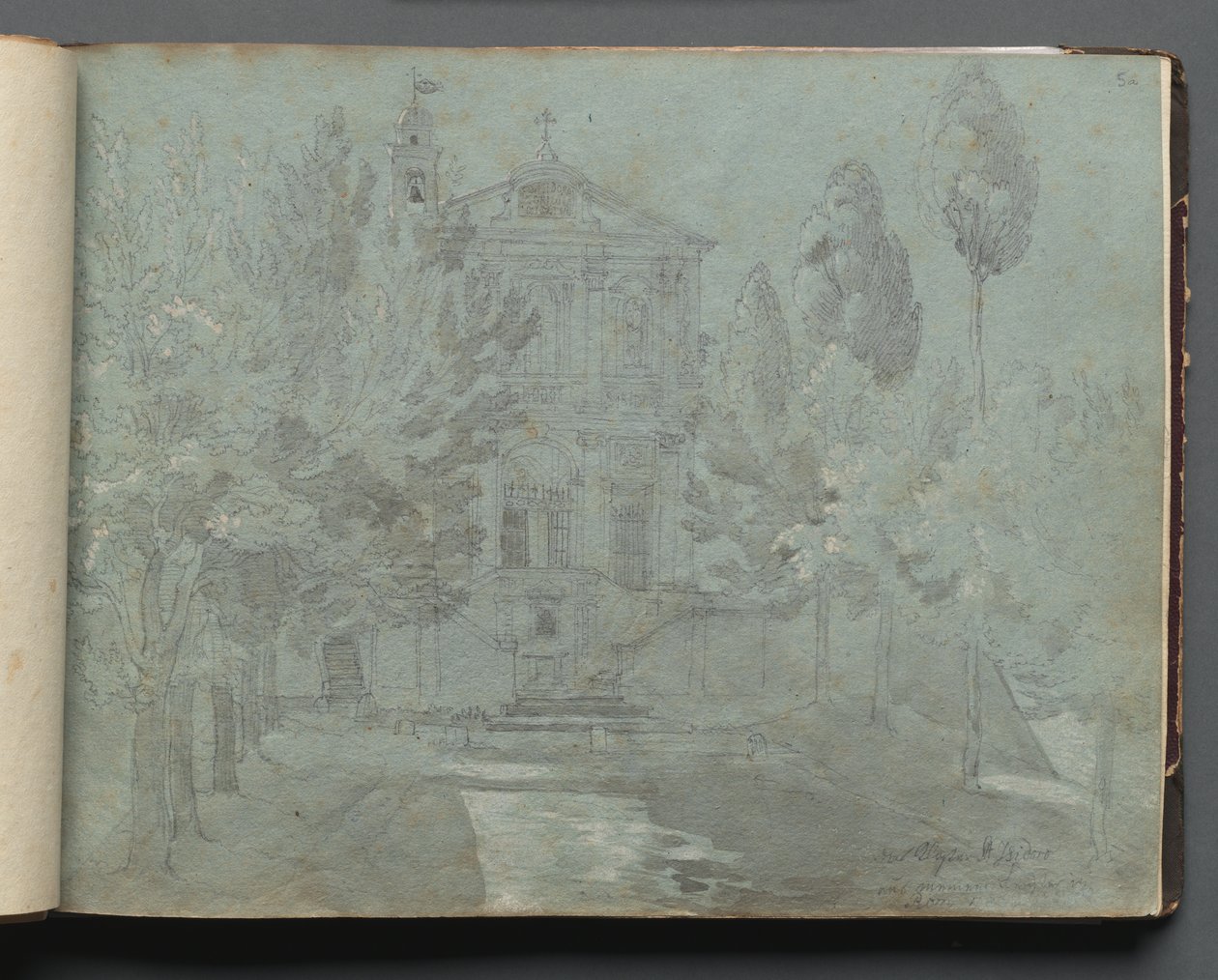 Roma ve Çevresi Manzaralı Albüm, Peyzaj Çalışmaları, sayfa 05a: "Saint Isidoro" by Franz Johann Heinrich Nadorp