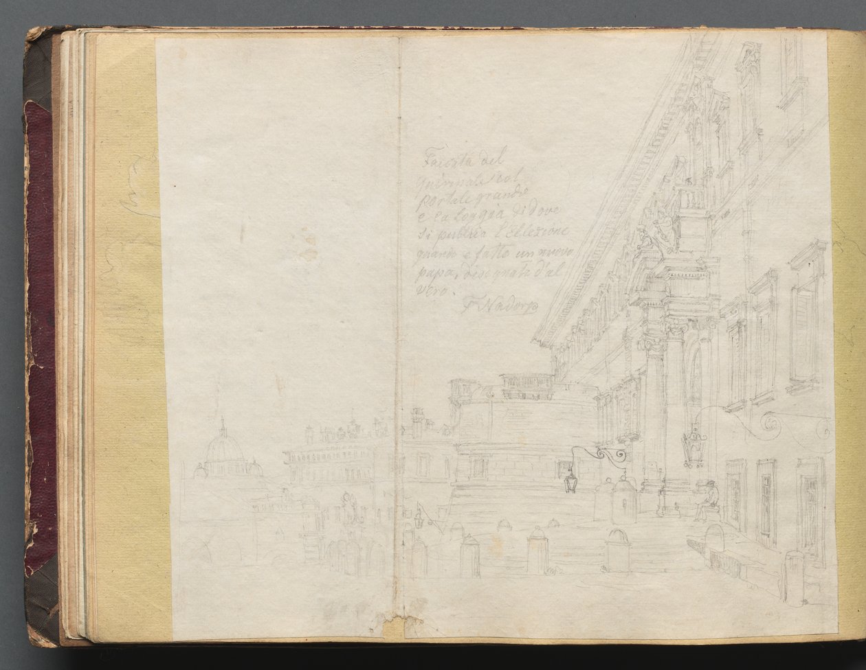 Roma ve Çevresi Manzaralı Albüm, Peyzaj Çalışmaları, sayfa 15b: Roma Mimari Görünümü. by Franz Johann Heinrich Nadorp