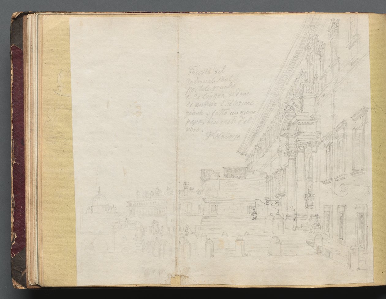 Roma ve Çevresi Manzaralı Albüm, Peyzaj Çalışmaları, sayfa 15b: Roma Mimari Görünümü by Franz Johann Heinrich Nadorp