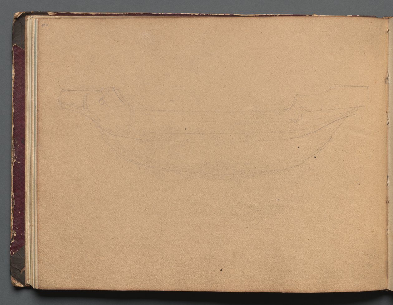 Roma ve Çevresi Manzaralı Albüm, Peyzaj Çalışmaları, sayfa 19b: Bir tekne taslağı by Franz Johann Heinrich Nadorp