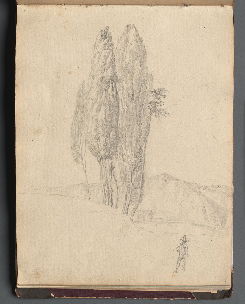 Roma ve Çevresi Manzaralı Albüm, Peyzaj Çalışmaları, sayfa 20a: Ağaçlar by Franz Johann Heinrich Nadorp