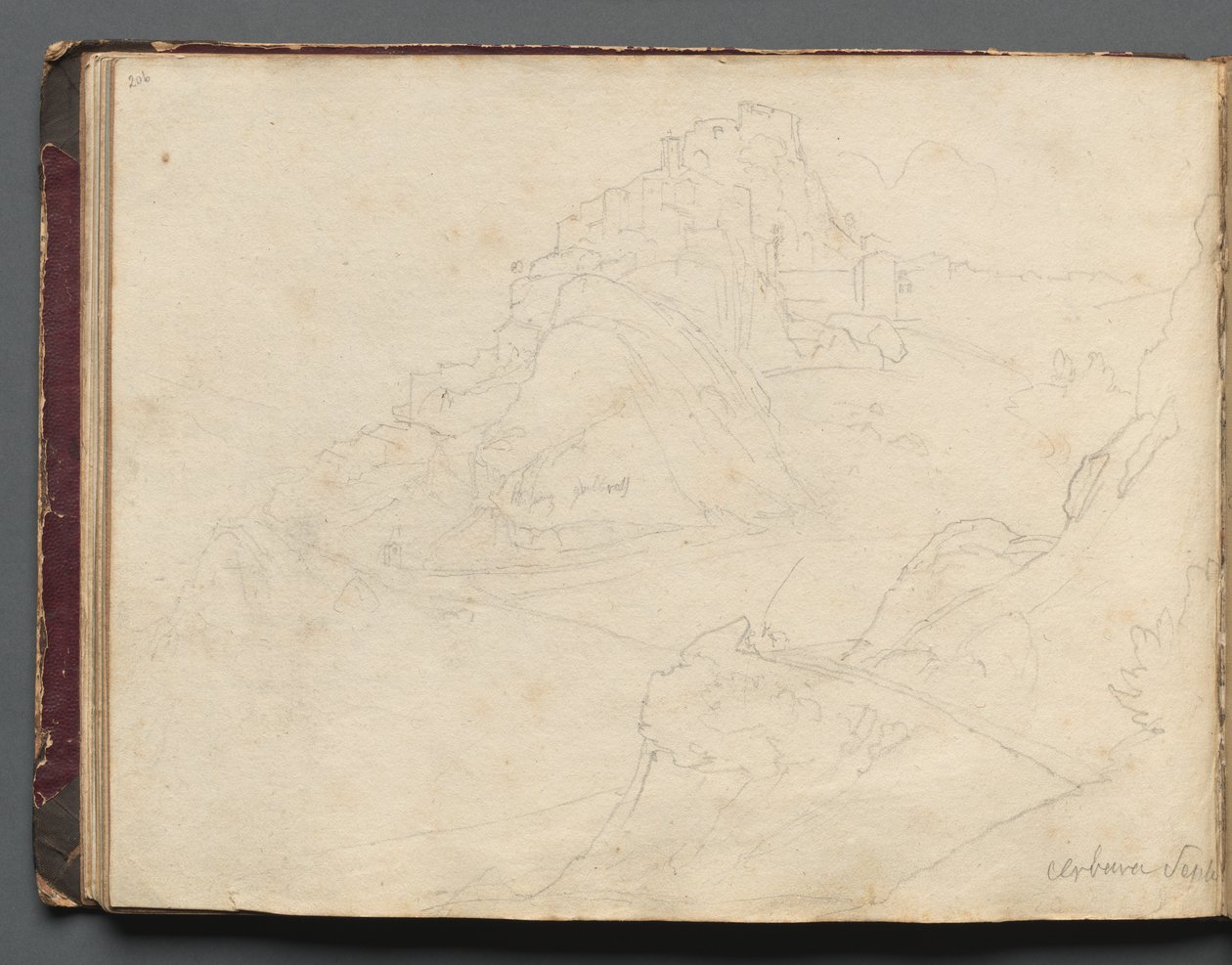 Roma ve Çevresi Manzaralı Albüm, Peyzaj Çalışmaları, sayfa 20b: Cervera. by Franz Johann Heinrich Nadorp