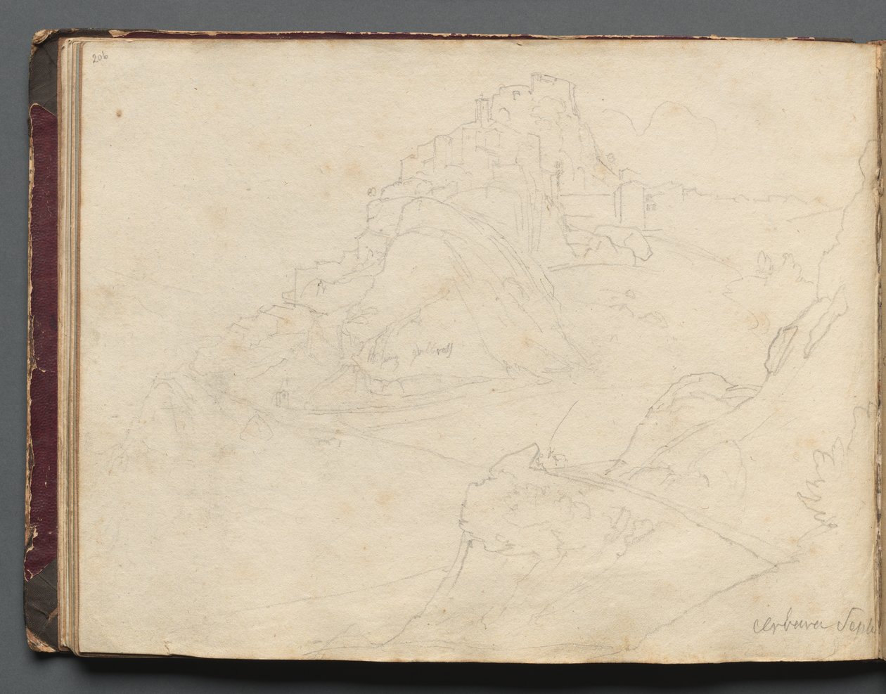 Roma ve Çevresi Manzaralı Albüm, Peyzaj Çalışmaları, sayfa 20b: "Cervera" by Franz Johann Heinrich Nadorp