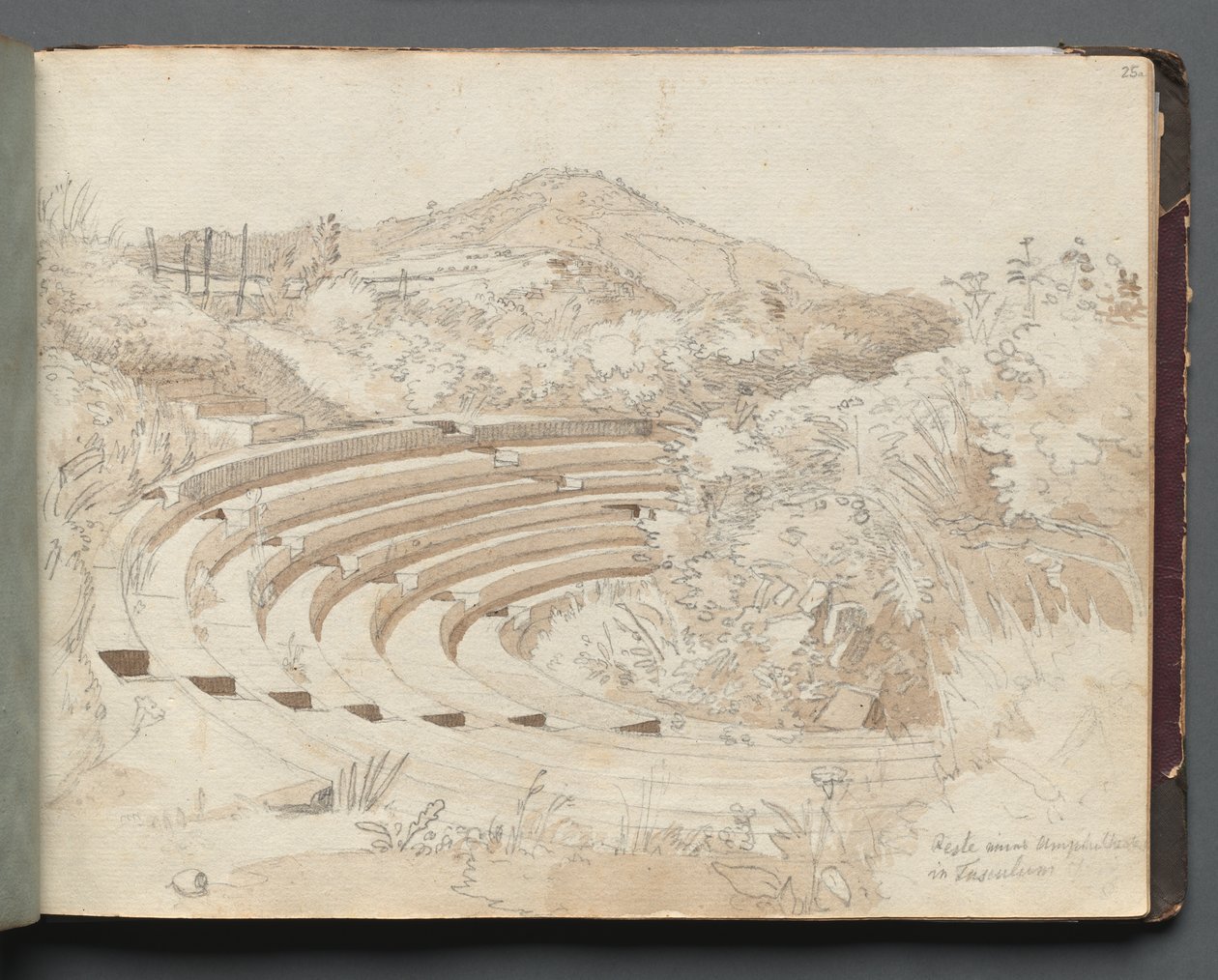 Roma ve Çevresi Manzaralı Albüm, Peyzaj Çalışmaları, sayfa 25a: Amfitiyatro, Tusculum by Franz Johann Heinrich Nadorp