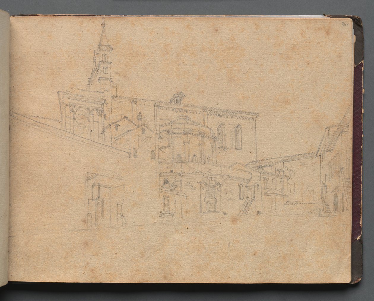 Roma ve Çevresi Manzaralı Albüm, Peyzaj Çalışmaları, sayfa 26a: Roma Mimari Görünümü. by Franz Johann Heinrich Nadorp