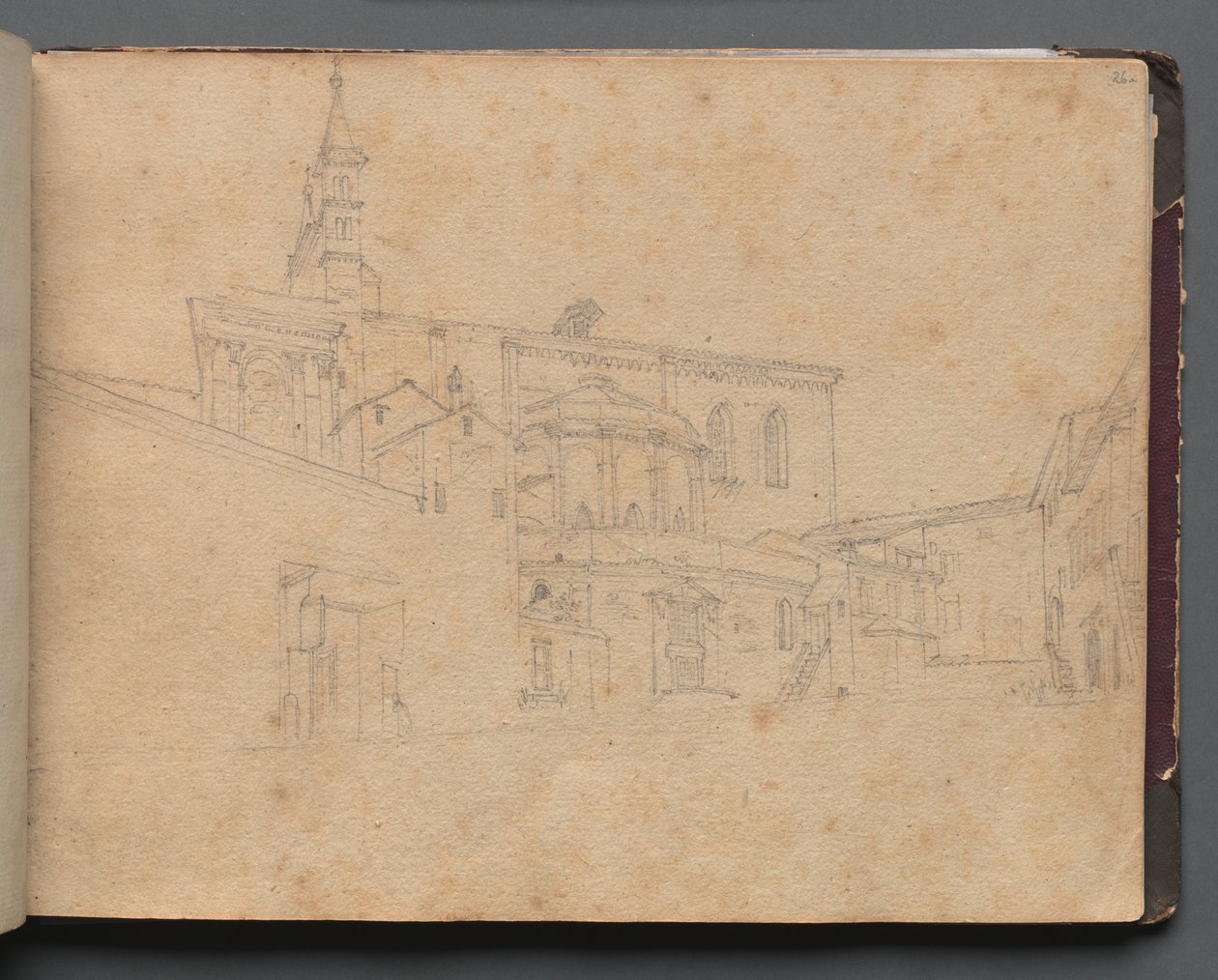 Roma ve Çevresi Manzaralı Albüm, Peyzaj Çalışmaları, sayfa 26a: Roma Mimari Görünümü by Franz Johann Heinrich Nadorp