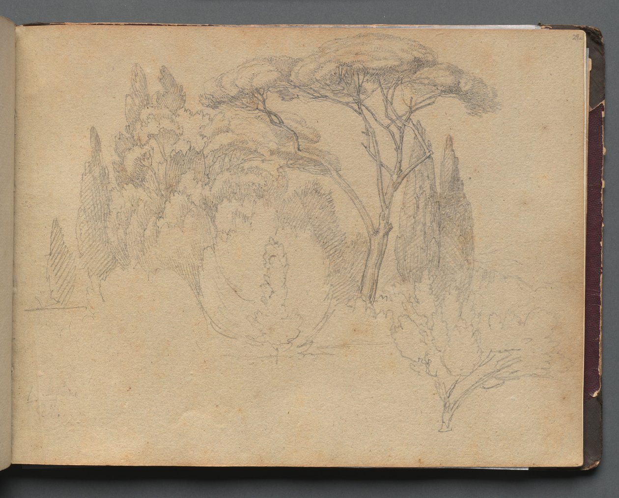 Roma ve Çevresi Manzaralı Albüm, Peyzaj Çalışmaları, sayfa 29a: Peyzaj Çalışması. by Franz Johann Heinrich Nadorp