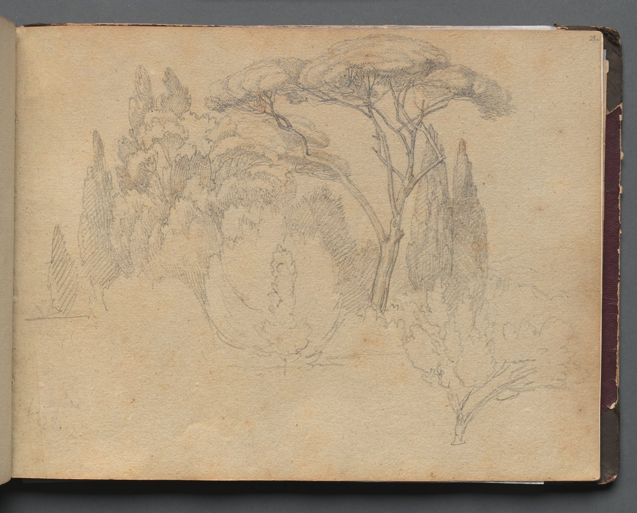 Roma ve Çevresi Manzaralı Albüm, Peyzaj Çalışmaları, sayfa 29a: Peyzaj Çalışması by Franz Johann Heinrich Nadorp