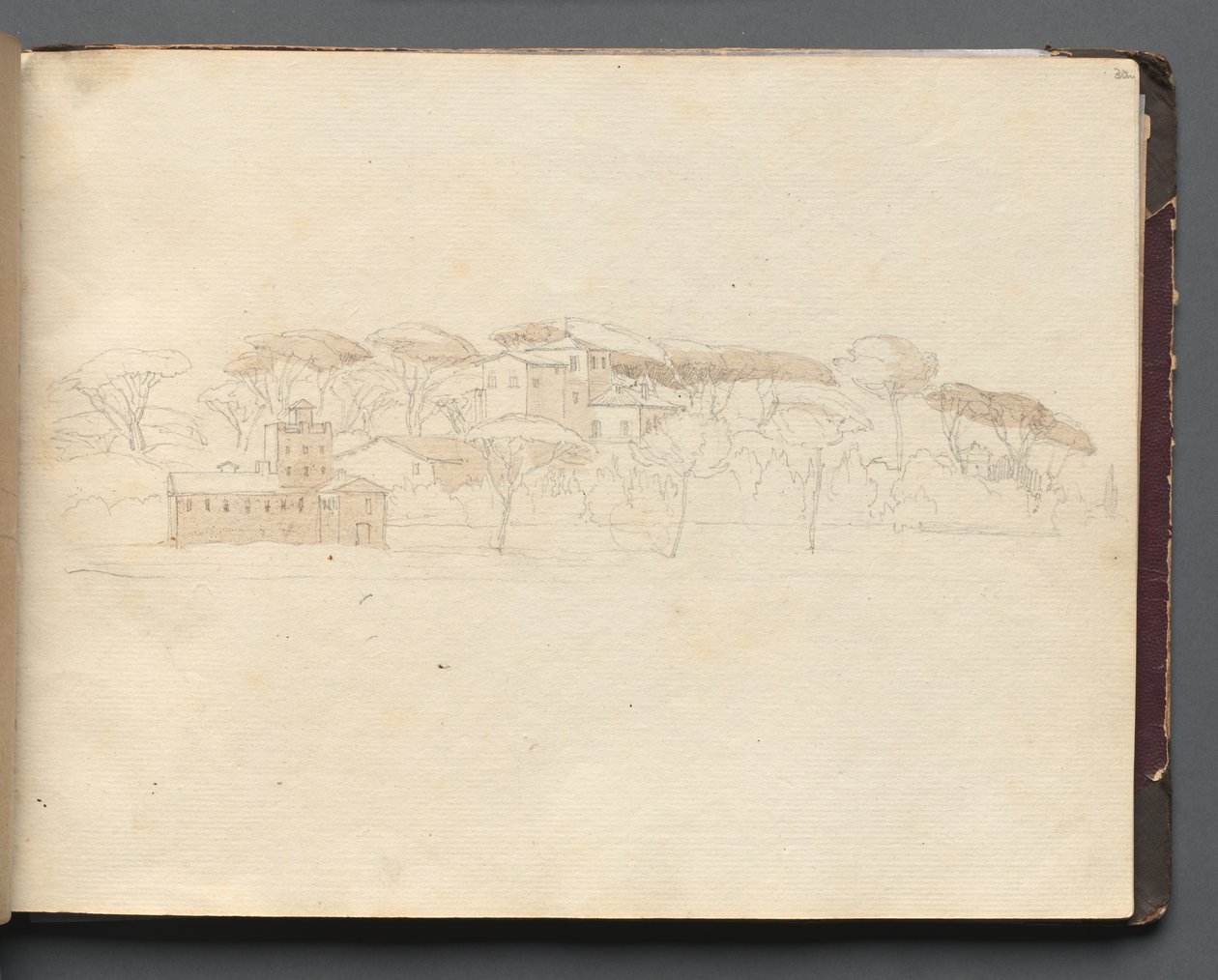 Roma ve Çevresi Manzaralı Albüm, Peyzaj Çalışmaları, sayfa 30a: Roma Panoramik Görünümü by Franz Johann Heinrich Nadorp