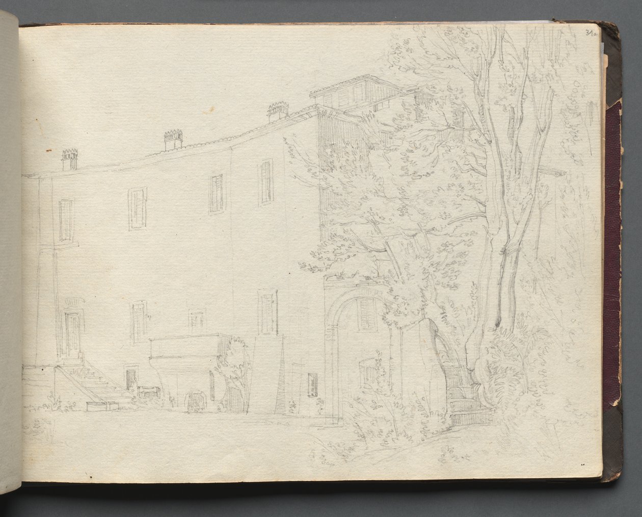Roma ve Çevresi Manzaralı Albüm, Peyzaj Çalışmaları, sayfa 31a: Roma Mimari Çalışması. by Franz Johann Heinrich Nadorp