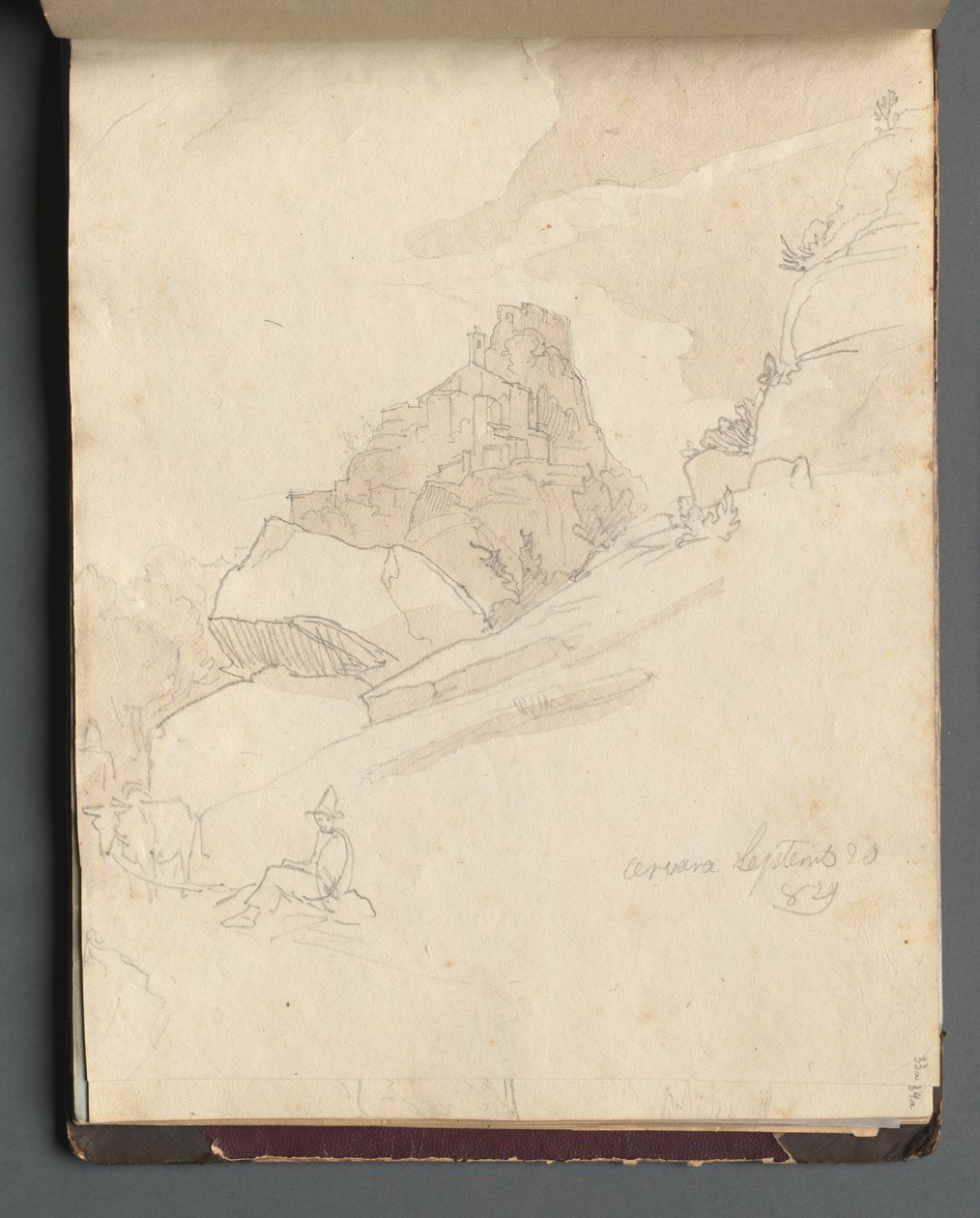Roma ve Çevresi Manzaralı Albüm, Peyzaj Çalışmaları, sayfa 33a: "Cervera" by Franz Johann Heinrich Nadorp