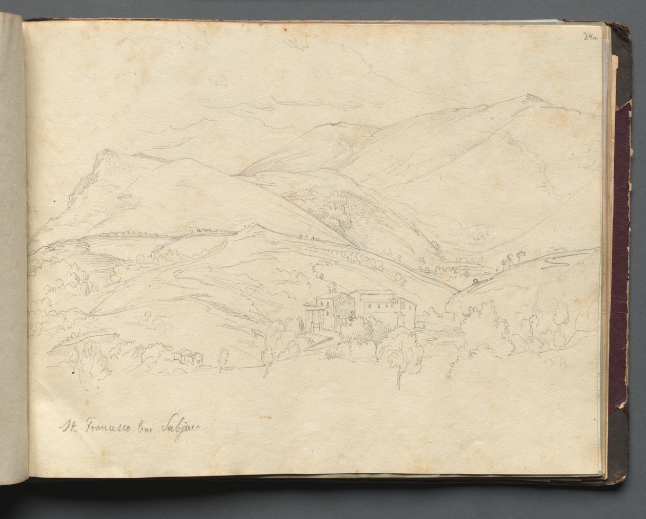 Roma ve Çevresi Manzaralı Albüm, Peyzaj Çalışmaları, sayfa 34a: "Aziz Francesco" by Franz Johann Heinrich Nadorp