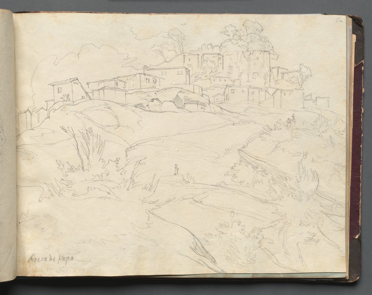 Roma ve Çevresi Manzaralı Albüm, Peyzaj Çalışmaları, sayfa 35a: Rocca di Papa. by Franz Johann Heinrich Nadorp