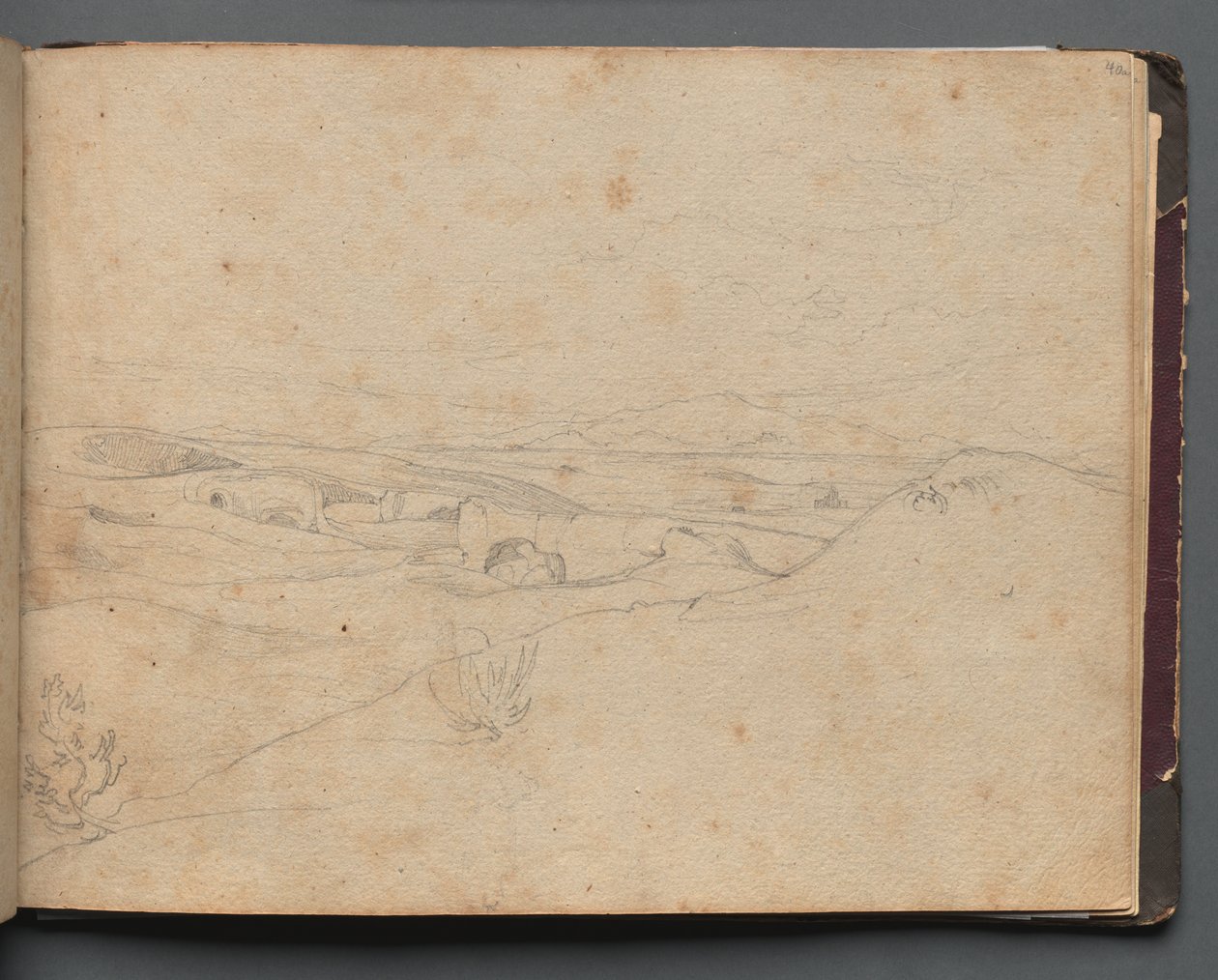Roma ve Çevresi Manzaralı Albüm, Peyzaj Çalışmaları, sayfa 40a: Roma Manzarası by Franz Johann Heinrich Nadorp