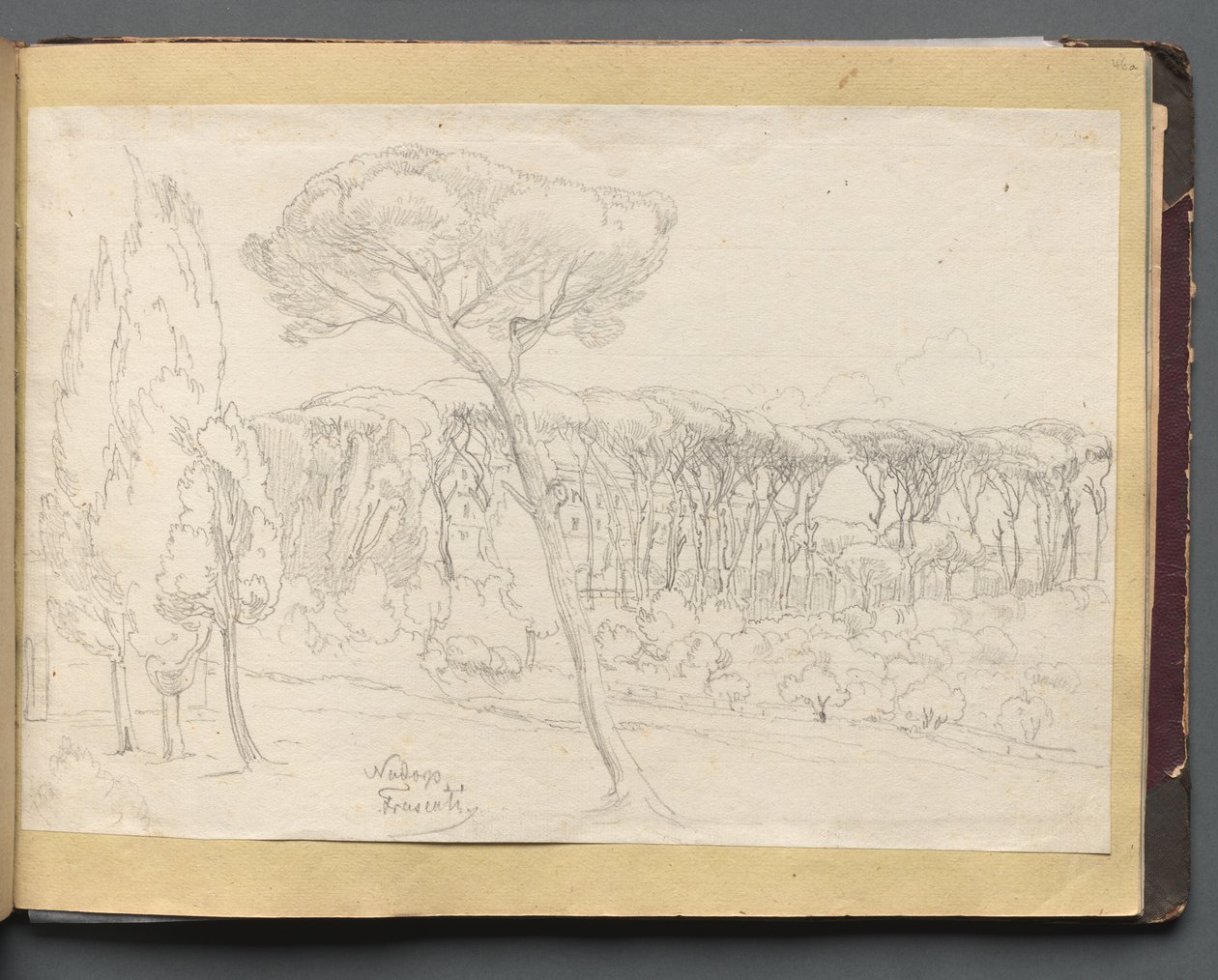 Roma ve Çevresi Manzaralı Albüm, Peyzaj Çalışmaları, sayfa 46a: "Frasciti" by Franz Johann Heinrich Nadorp