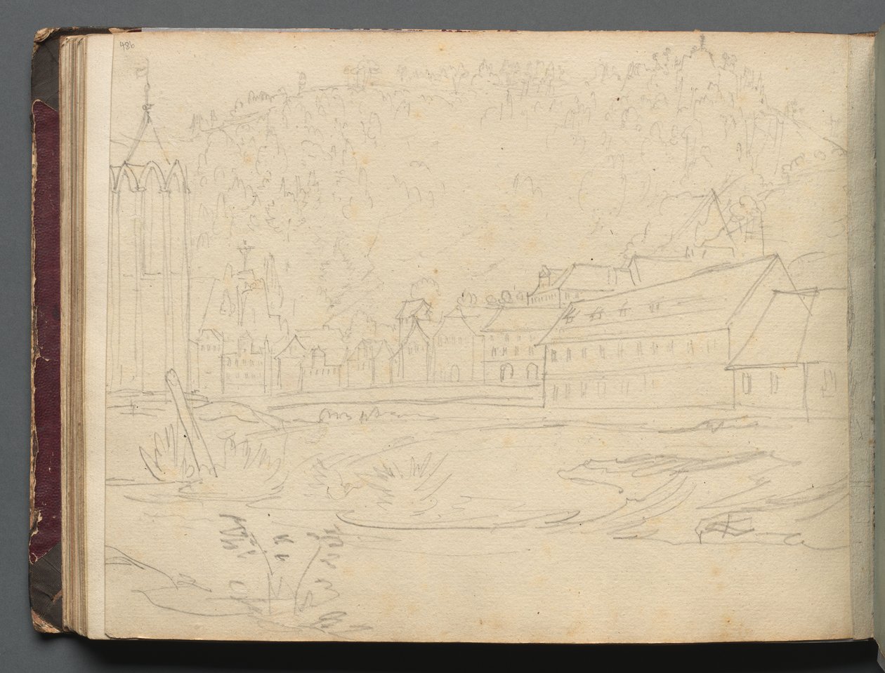 Roma ve Çevresi Manzaralı Albüm, Peyzaj Çalışmaları, sayfa 48b: Roma Manzarası. by Franz Johann Heinrich Nadorp