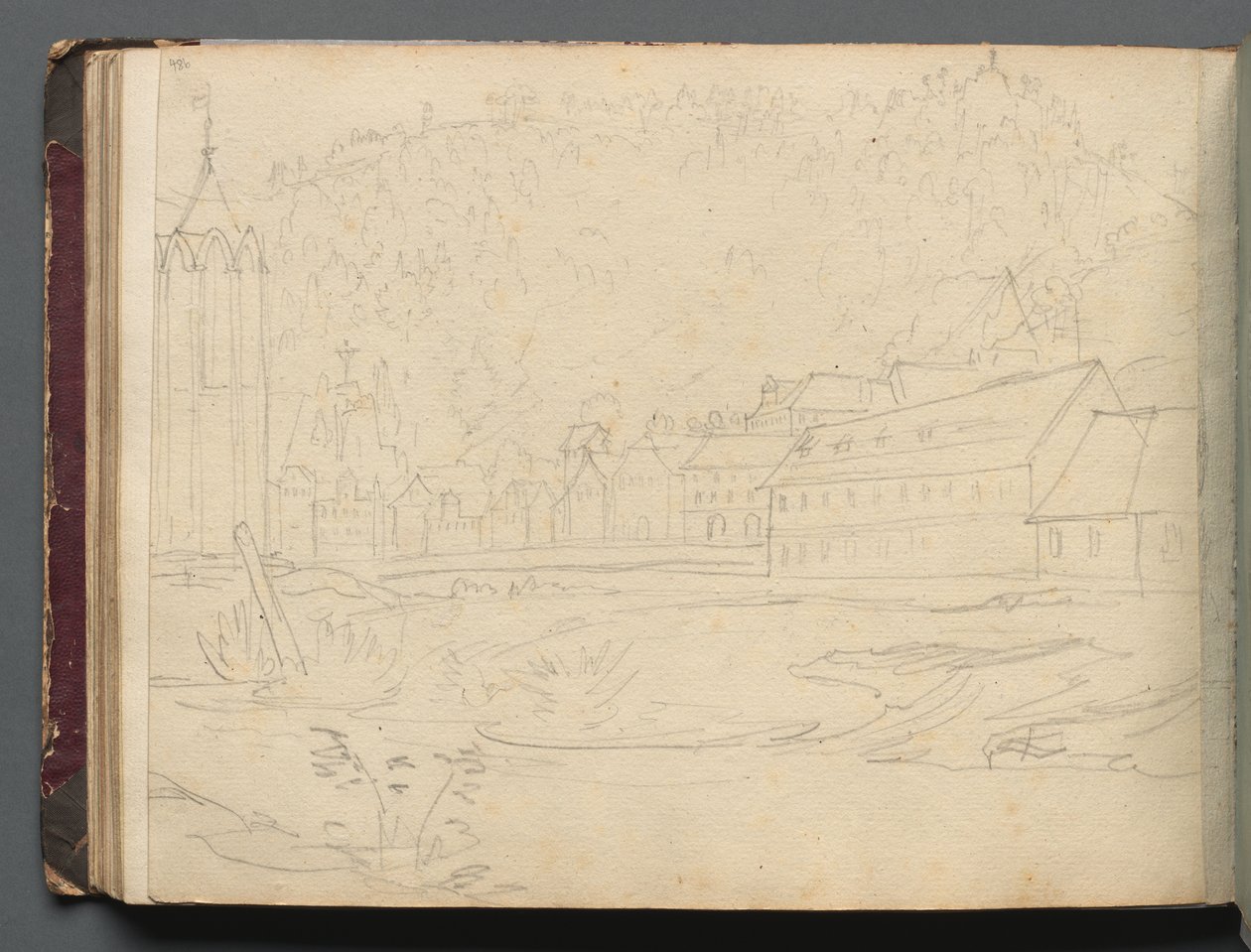 Roma ve Çevresi Manzaralı Albüm, Peyzaj Çalışmaları, sayfa 48b: Roma Manzarası by Franz Johann Heinrich Nadorp