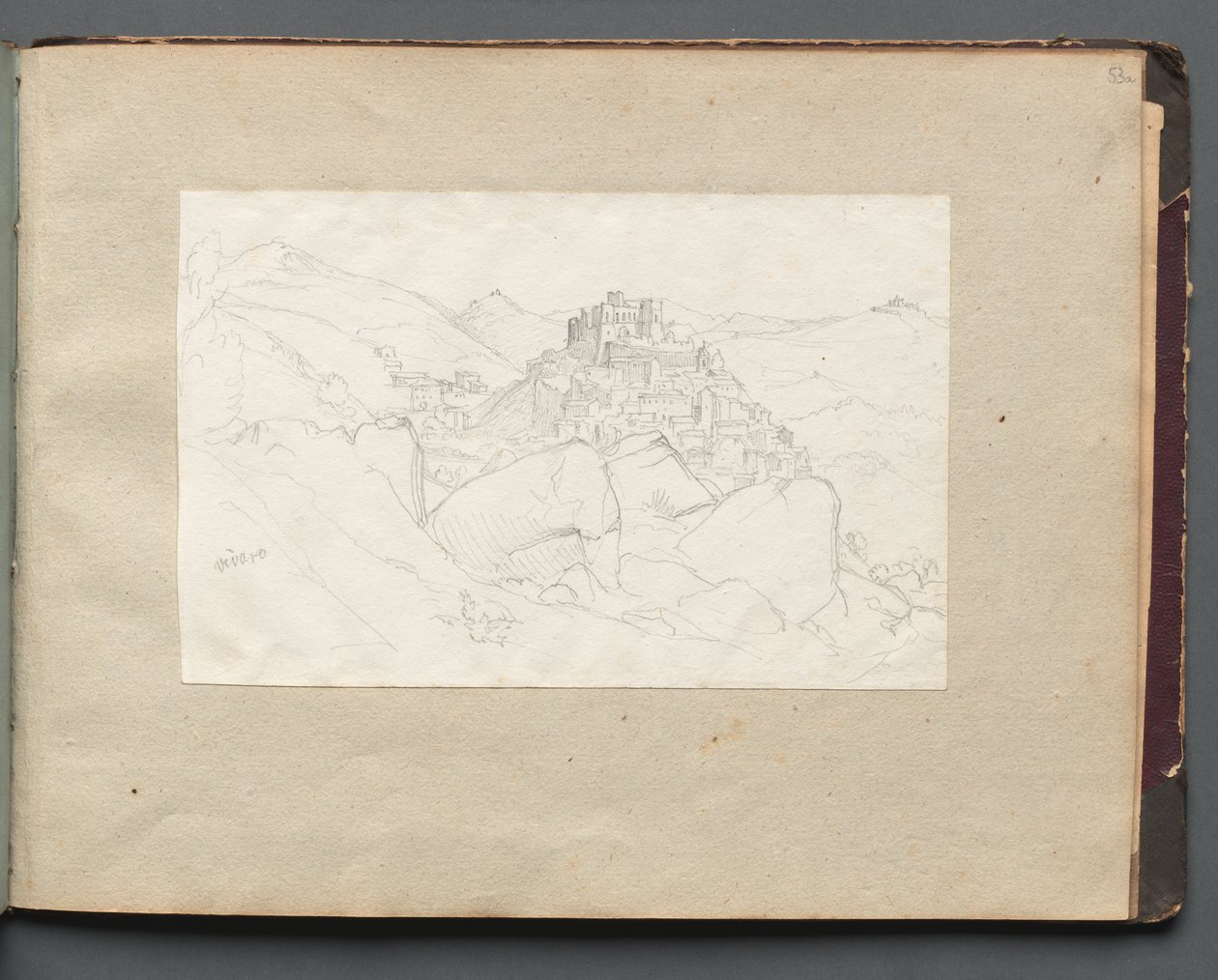 Roma ve Çevresi Manzaralı Albüm, Peyzaj Çalışmaları, sayfa 53a: "Vivaro" by Franz Johann Heinrich Nadorp