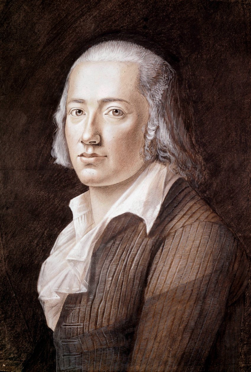 Friedrich Holderlin (kağıt üzerine pastel) by Franz Karl Hiemer